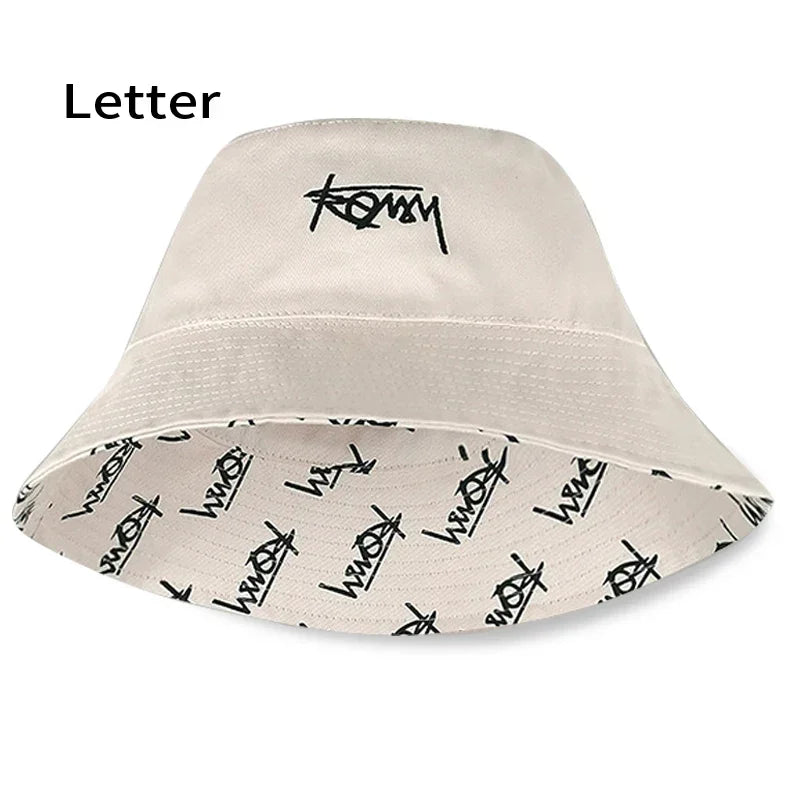 Big Head XL 63cm Letter Print Bucket Hats Men Women