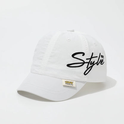 Children's Summer Lightweight Side Written Embroidery Style Quick Drying Baseball Cap Suitable For Outdoor