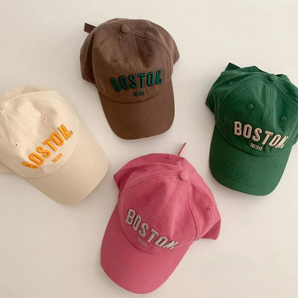 Solid Letter Kids Baseball Cap Embroidery Children Girls Boys Sun Hat