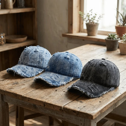 Fashion Vintage Washed Denim Baseball Cap