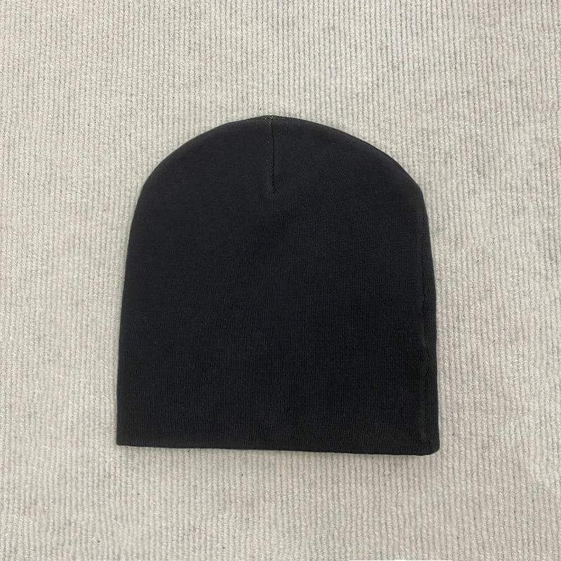Y2k Wind Black Gold Vintage Jacquard Knit Hat Without Brim