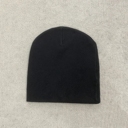 Y2k Wind Black Gold Vintage Jacquard Knit Hat Without Brim