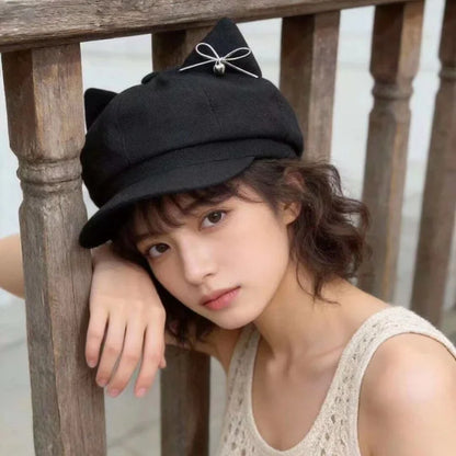 Women Cute Ear Octagonal Beret