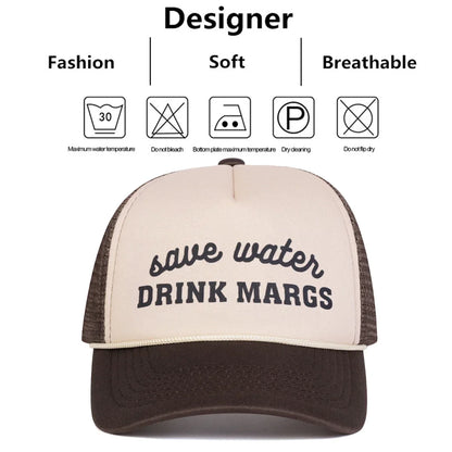 Unisex Drink Margs Letter Printed Baseball Net Caps Spring and Summer