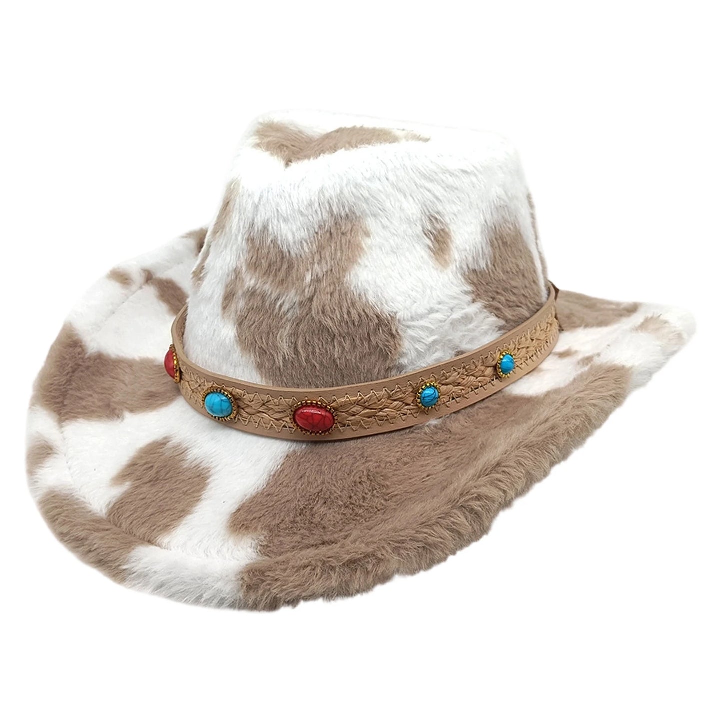 Trendy Fuzzy Cowgirl Hat For Women Men Western Hat
