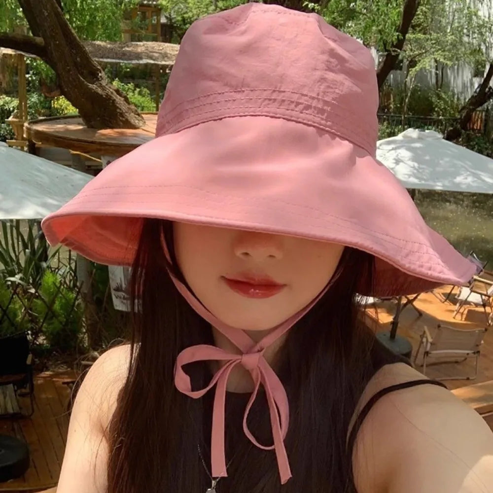 Simple Solid Color Sunscreen Bucket Hat