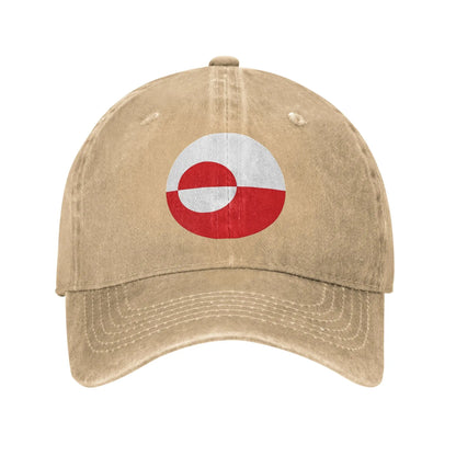 Summer Greenland Baseball Cap Sun Adjustable Print Washed Trucker Hat Men