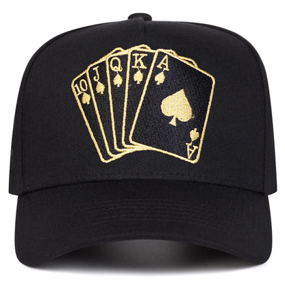 Unisex Poker Embroidery Baseball Caps Spring Autumn Outdoor Adjustable Casual Hats Sunscreen Hat Sports Cap