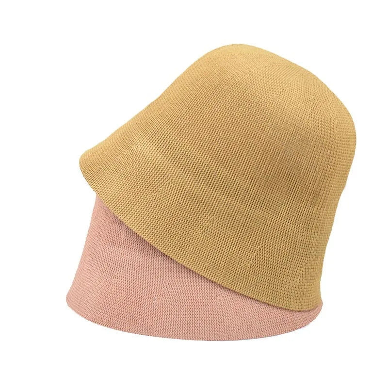 Breathable  Linen Knitted Bucket Cap