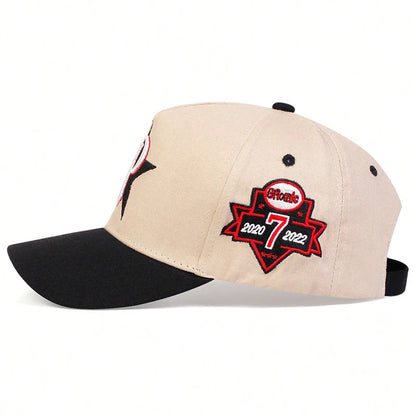 Unisex Five Pointed Star P Letter Embroidery Side 7 Baseball Caps Spring Autumn