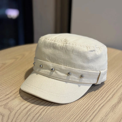 High-Quality Vintage Studded Washed Denim Baseball Cap