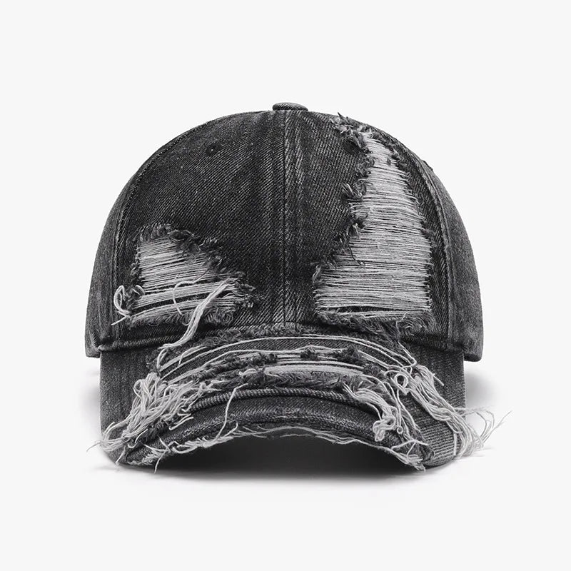 Men's Distressed Denim Baseball Cap