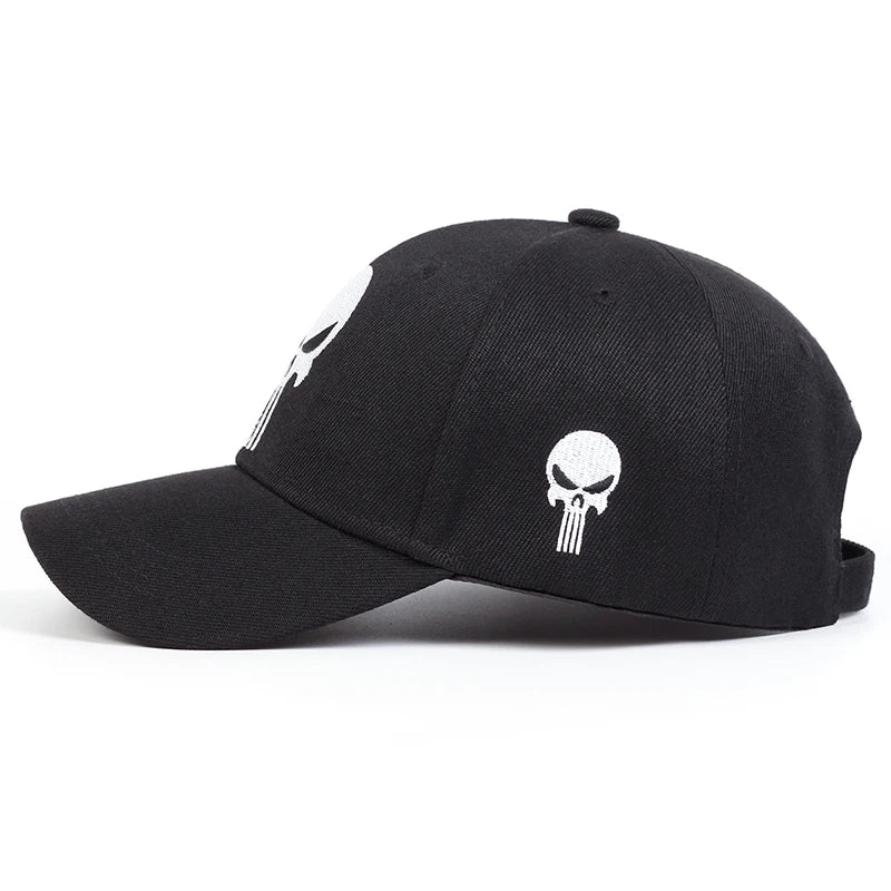 Unisex Skull Head Embroidery Baseball Caps Spring Autumn Outdoor Adjustable