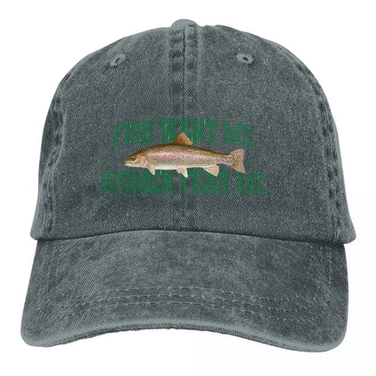 Pure Color Dad Hats Fish Want Me Women