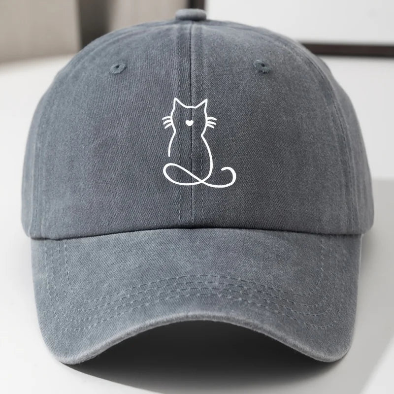 Cat Printed Baseball Cap Suitable For Outdoor Travel