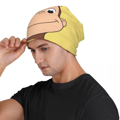 Curious George Brown Monkey Unisex Adult Beanies Caps Knitted Bonnet Hat