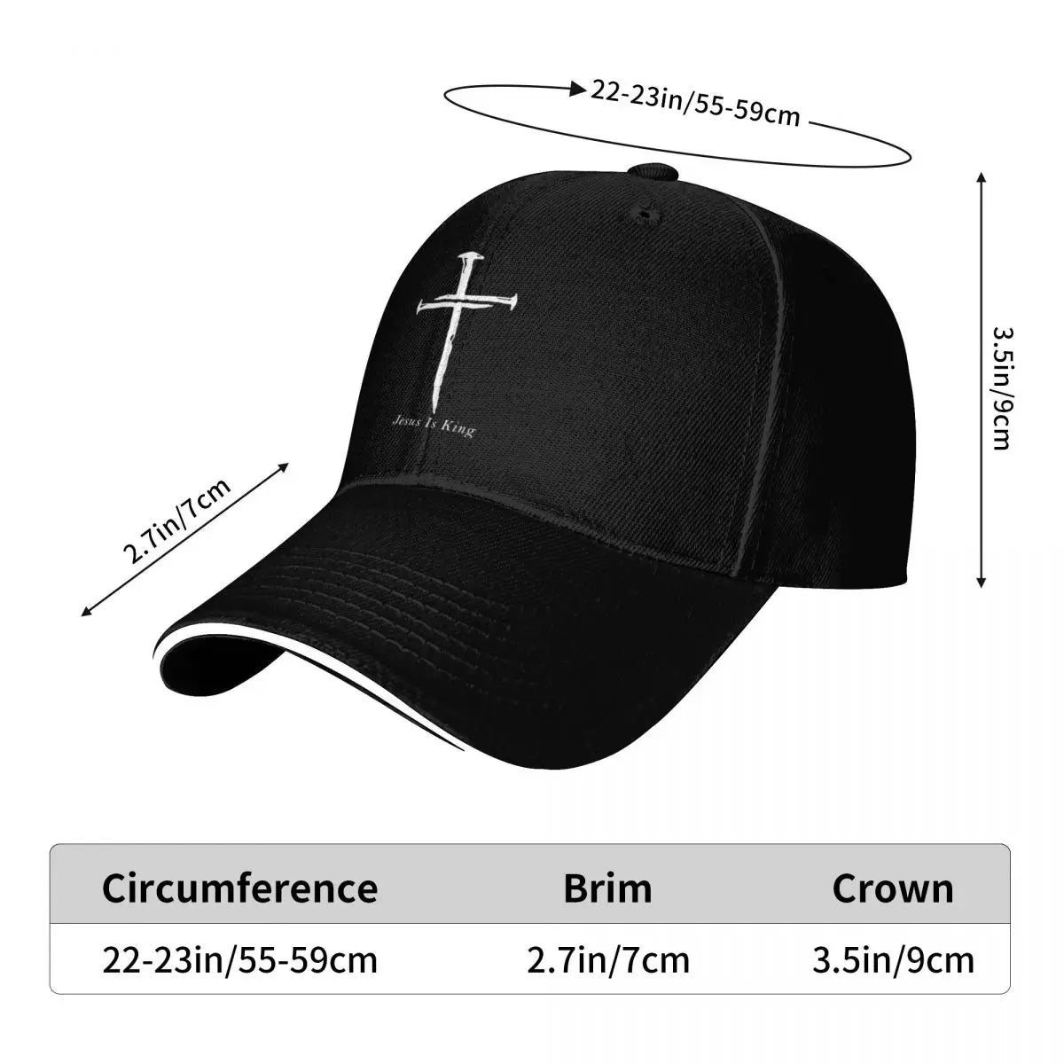 Jesus Cross Three Nails Christian Vintage 1 Cross 3 nails 4 Baseball Cap Icon Gentleman Hat Hats