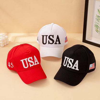 Fashion USA Letter Embroidered Baseball Cap American Flag Patch Adjustable Patriotic Dad Hat Outdoor Casual Daily