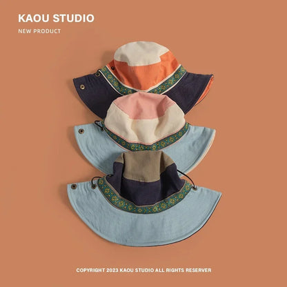 Spring Summer Versatile Sun Parent-child Bucket Hat Men Women