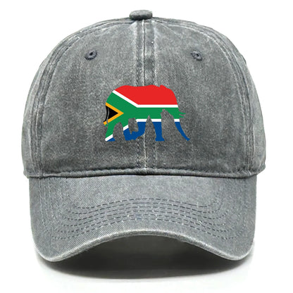 South Africa Elephant Flag Baseball Cap Adjustable
