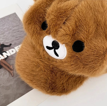 Bear Beret Hat Gorra Cute Fashion Winter Octagonal Hat For Women
