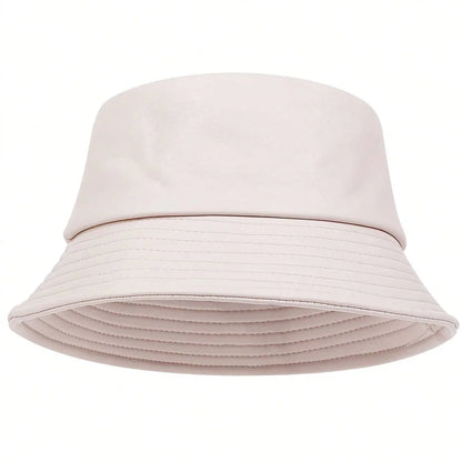 Fashion Bucket Hat Artificial Leather Windproof Warm Cap