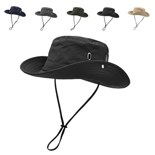 Men Silver Porosity Of Quick Drying Material Bucket Hats