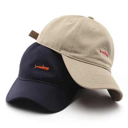 Simple Baseball Cap Men Sebound Hat Whale Embroidery Casual Hat