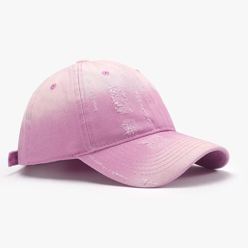 Gradient Distressed Soft-Top Men's Baseball Cap