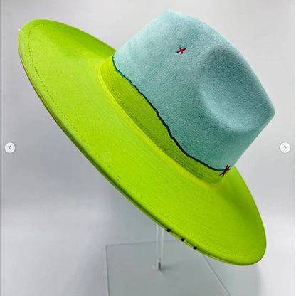 Suede Fedora Painting Felt Hats For Men And Women