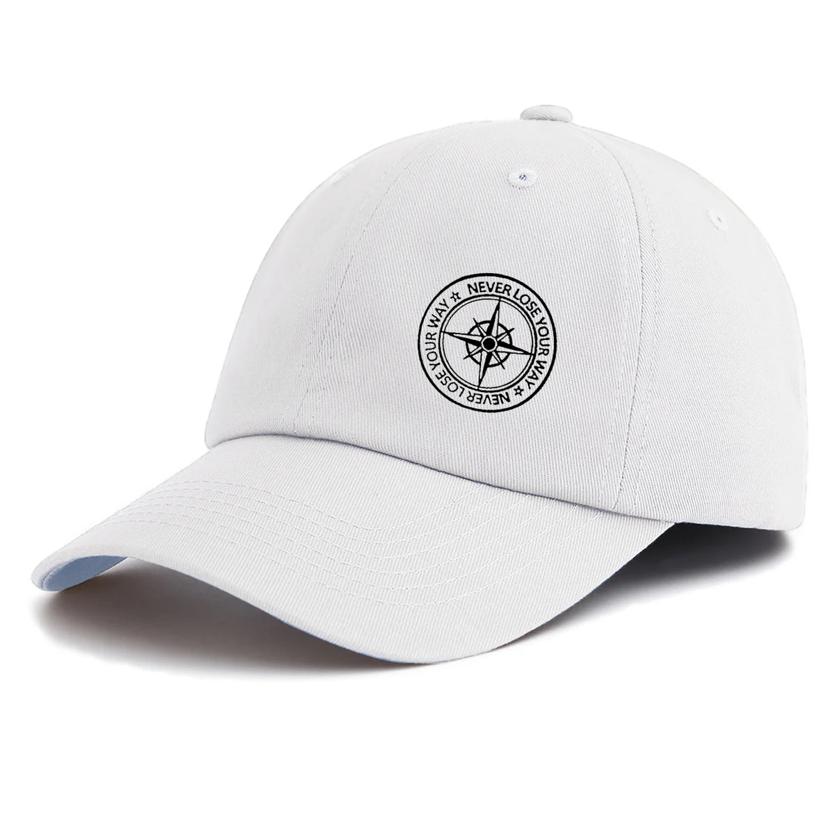 Compass Print  Baseball Cap For Adults Minimalist Retro Style Casual Soft Adjustable Dad Hat Perfect As Gift