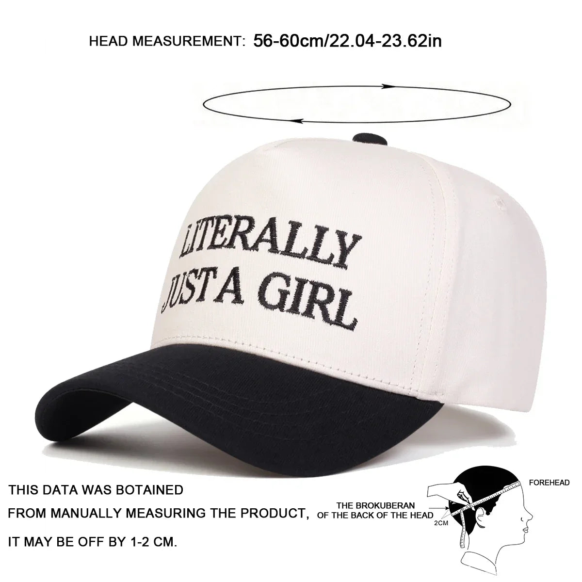 Unisex Literally Jsut A Girl Embroidery Baseball Caps Spring Autumn