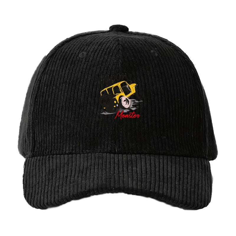 Corduroy Baseball Cap Men Off-Road Vehicle Pattern 4x4 Adventure Outdoor