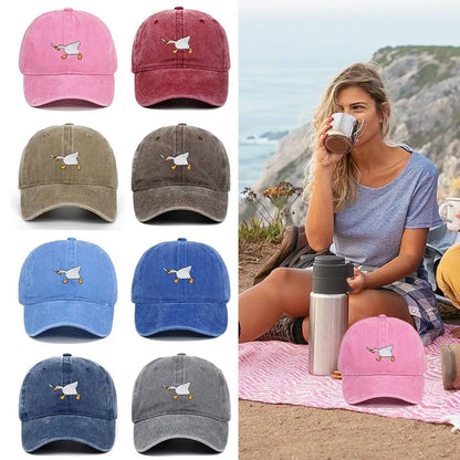 Fashion Embroidery Goose White Goose Baseball Cap