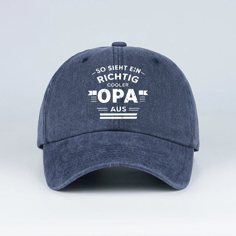 “Cooler Grandpa” German Slogan Vintage-Style Printed Baseball Cap