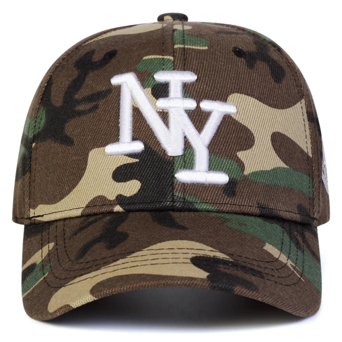 Unisex NY Embroidery Camouflage Baseball Caps Spring Autumn
