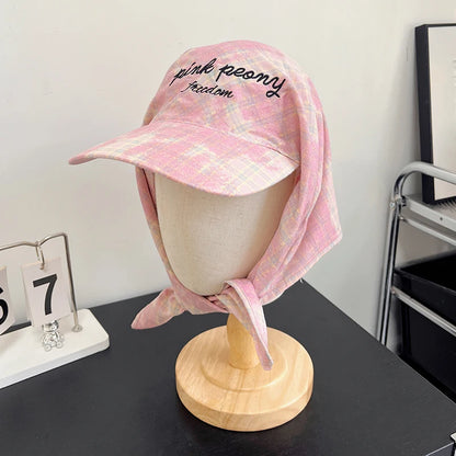 New Korean Original Ins Plaid Triangle Scarf Cap