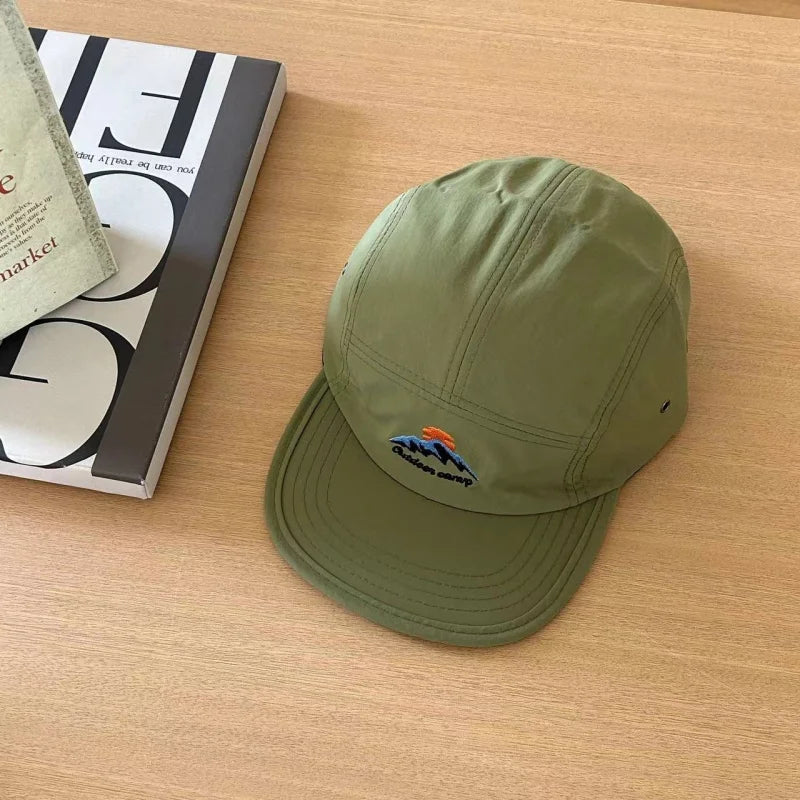 Korean Camping Outdoor Style Flat-Brim Hat Quick-Drying Baseball Cap