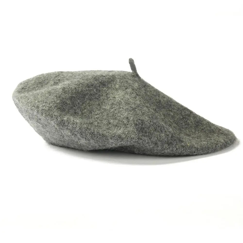 Multi-Color Wool Thick Berets Winter Autumn Artist French Retro Plain Painter Hat
