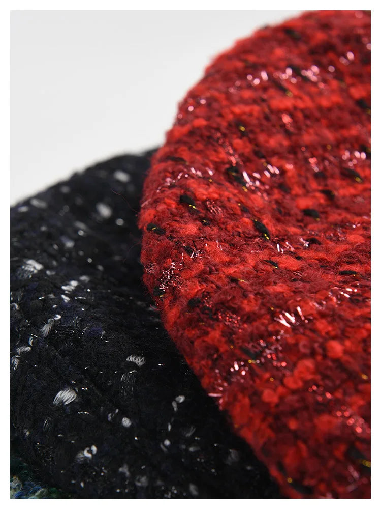 Red Beret Women Autumn Winter New British Retro Tweed Berets French