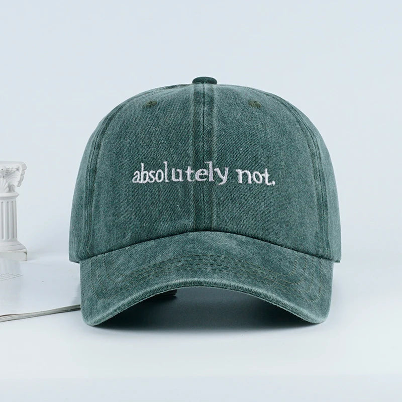 MLFO Absolutely Not Embroidered Washed Baseball Cap Lightweight Breathable and Adjustable Unisex Hat