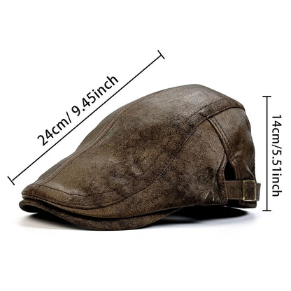 British Retro Beret, Newsboy Cap, Matte Texture Forward Cap, Casual Style Peaked Cap