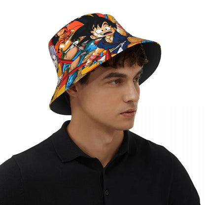 Goku Dragon Ball Bucket Hats for Woman Summer Travel Anime Manga