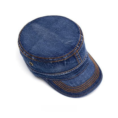 Casual Washed Cotton Peaked Visor Hat Flat Top Adjustable Trucker Hat
