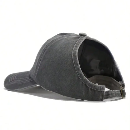 Outdoor Casual Bucket Hat With Ponytail Hole