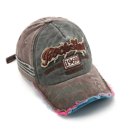 New Washed Fabric Trendy Distressed 1969 Baseball Cap