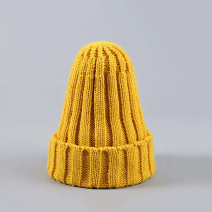 Solid Color Baby Skullies Beanie Winter Warm Kids Knitted Hat