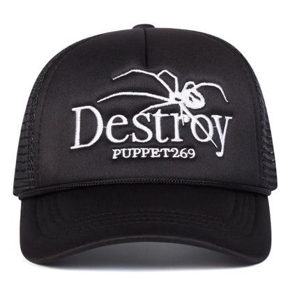 Unisex Destroy Spider Embroidery Baseball Net Caps Spring and Summer