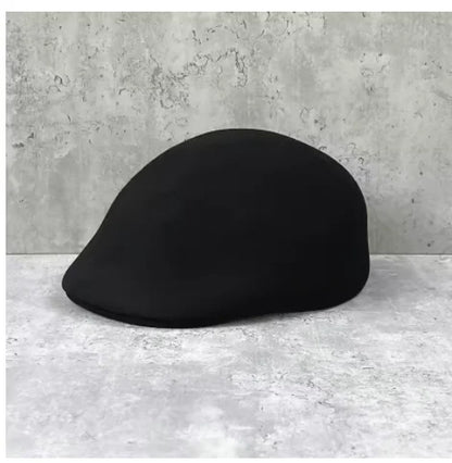 Winter High Quality Thick Wool Felt Classic Forward Cap