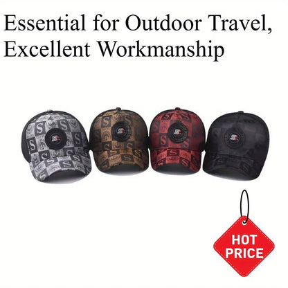 1pc Men's Fashionable Baseball Cap - Breathable Mesh, Black/Red, Outdoor Travel
